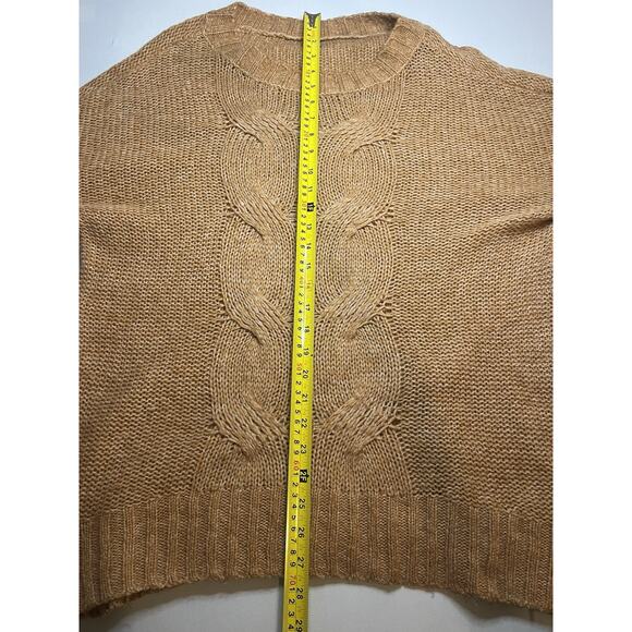 Aerie American Eagle Women’s Knit Sweater Caramel Size Small Cable Knit Detail - Picture 6 of 8